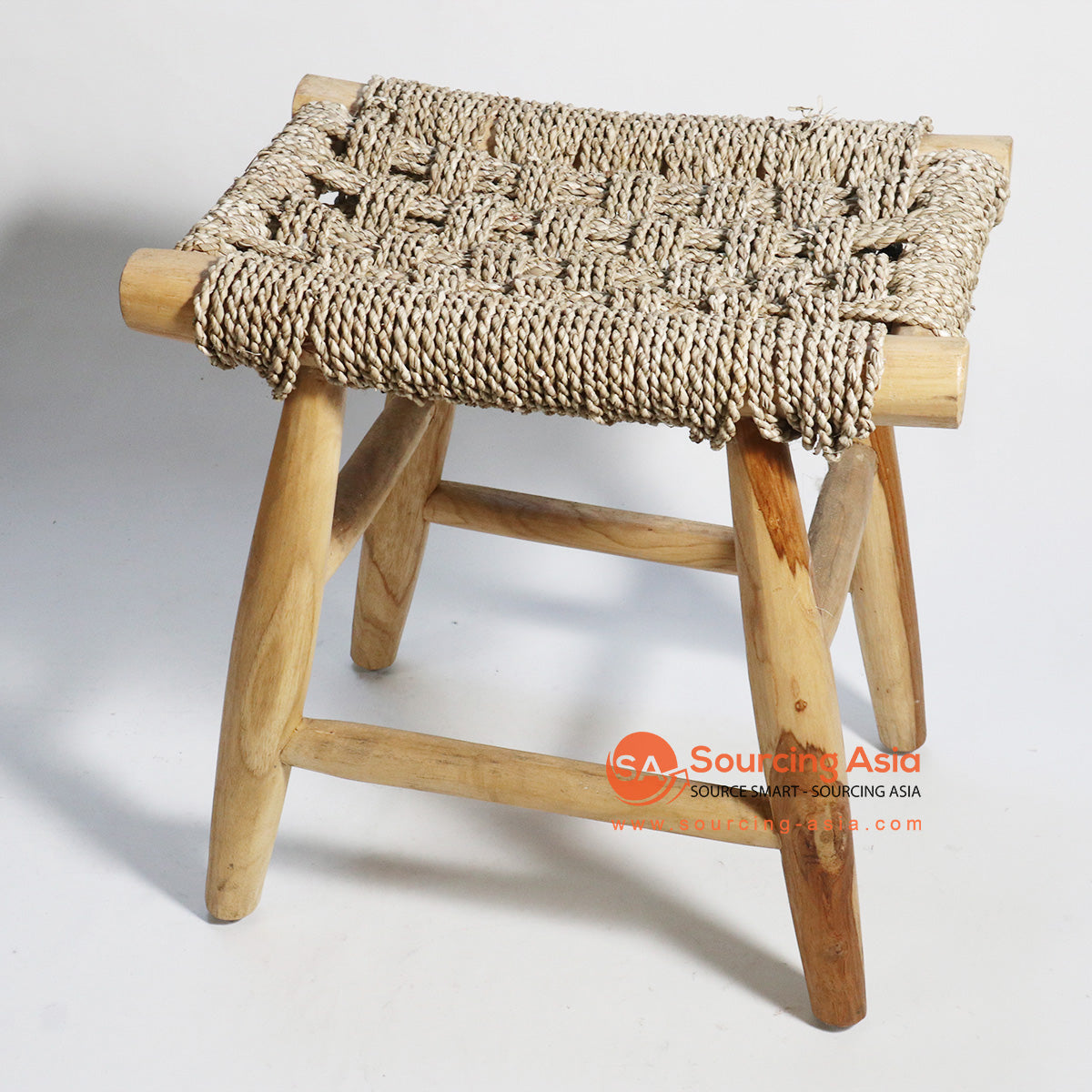 HBSC161 NATURAL SEAGRASS SQUARE STOOL