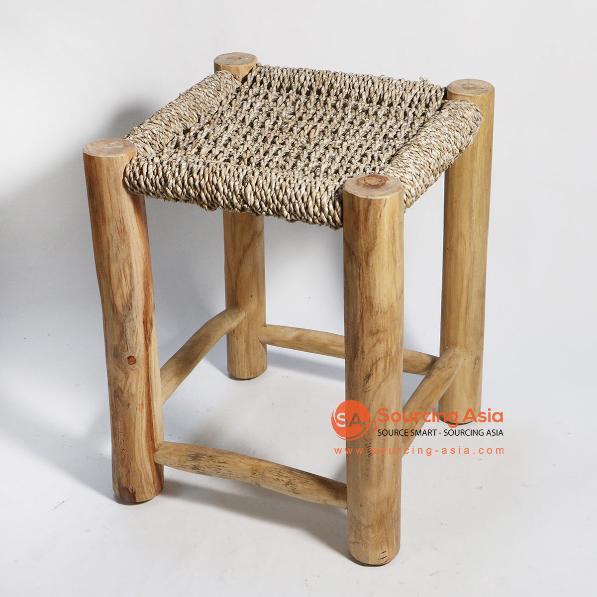 HBSC163 NATURAL SEAGRASS SQUARE STOOL