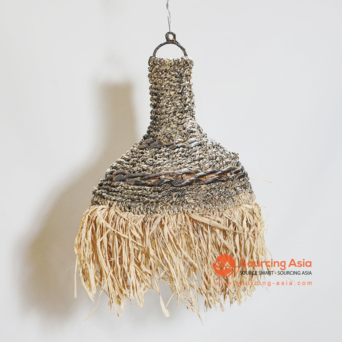 HBSC192-8 NATURAL SEAGRASS PENDANT LAMP WITH FRINGE