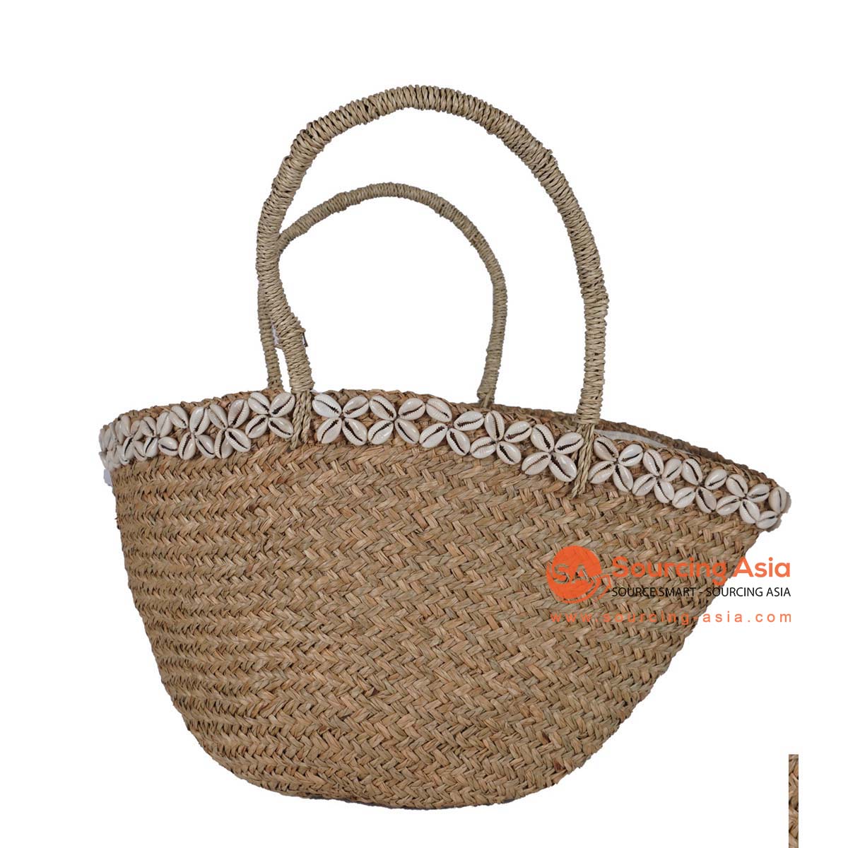 HBSC252-5 NATURAL MENDONG BAG WITH HANDLE AND SHELL