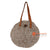 HBSC264 NATURAL AGEL ROUND BAG WITH LEATHER HANDLE