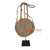 HBSC275 NATURAL AGEL ROUND BAG WITH LEATHER HANDLE