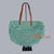 HBSC290-1 TURQUOISE GAJIH BAG WITH FRINGE AND LEATHER HANDLE