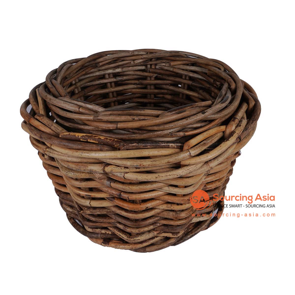 HBSC299 SET OF TWO NATURAL RATTAN SMALL BASKETS