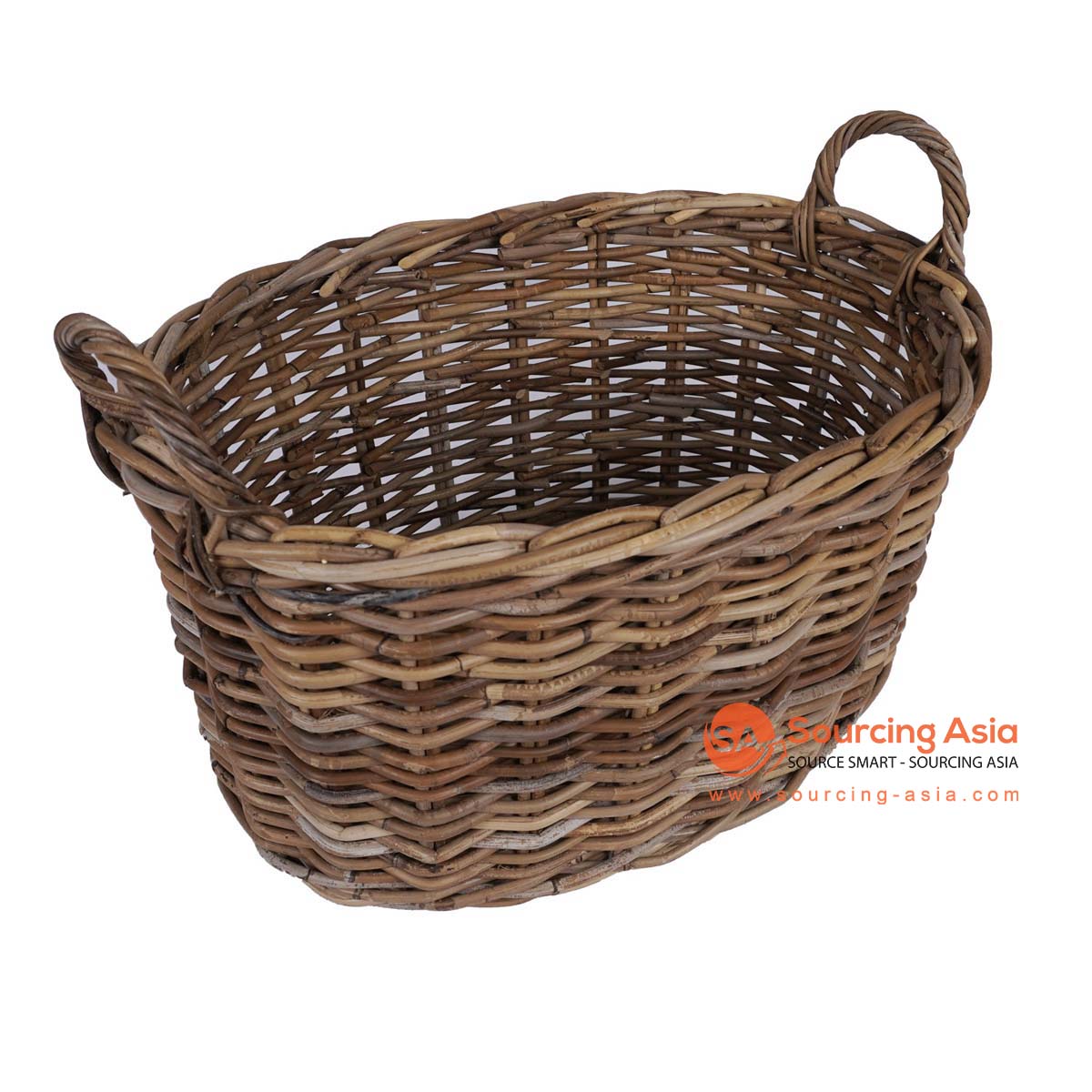 HBSC301 NATURAL RATTAN OVAL BASKET WITH HANDLE