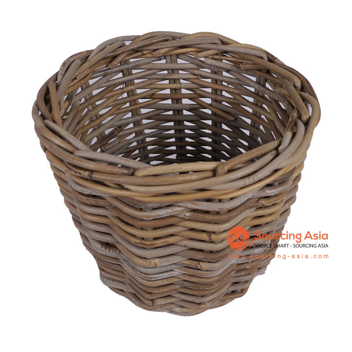 HBSC302 NATURAL RATTAN ROUND BASKET WITH HANDLE