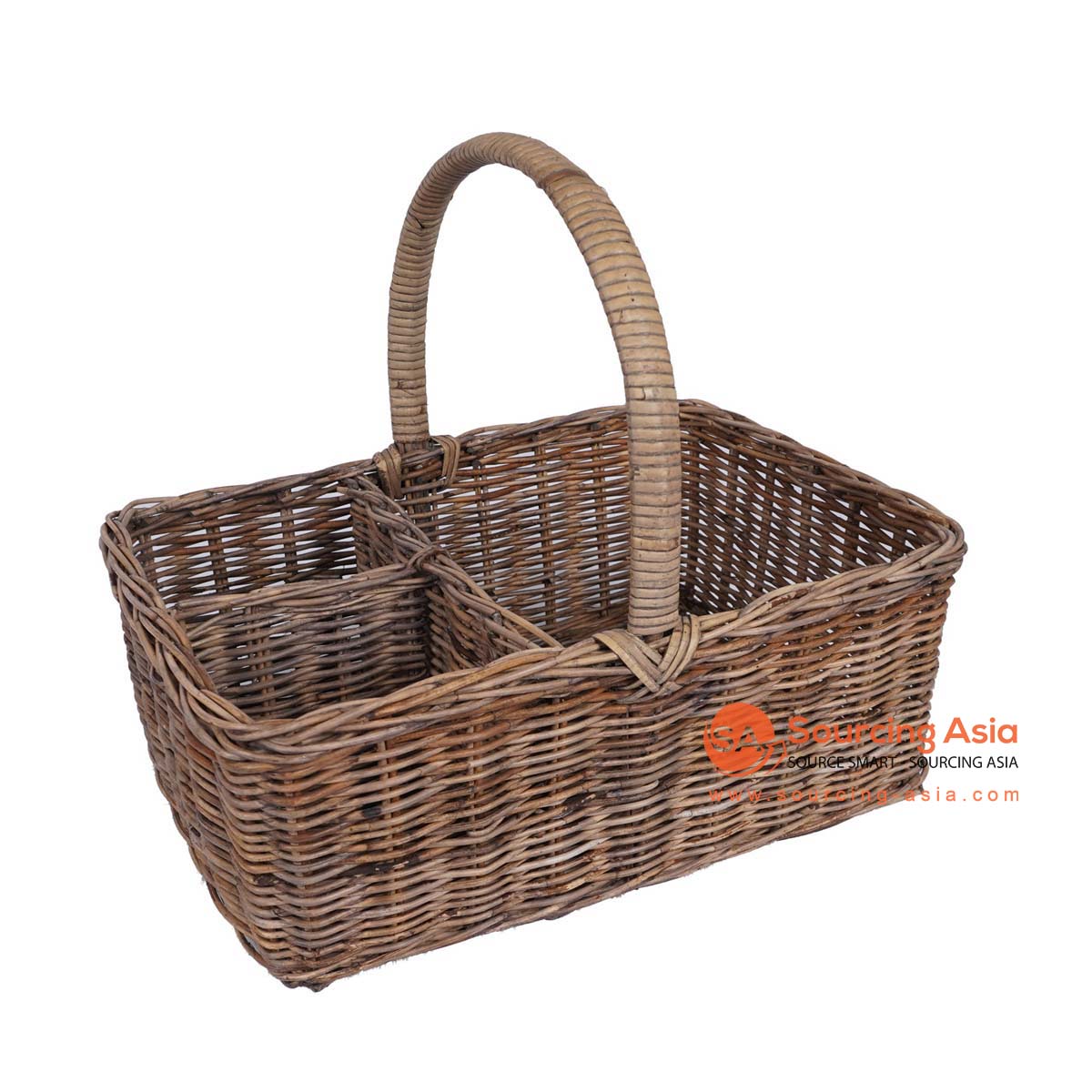 HBSC303 NATURAL RATTAN RECTANGULAR BASKET WITH HANDLE