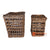 HBSC308 SET OF TWO NATURAL RATTAN TALL BASKETS WITH LIDS