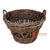 HBSC312 SET OF TWO NATURAL RATTAN ROUND BASKETS WITH HANDLE