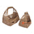 HBSC326 SET OF TWO NATURAL RATTAN DECORATIVE BASKETS WITH HANDLE