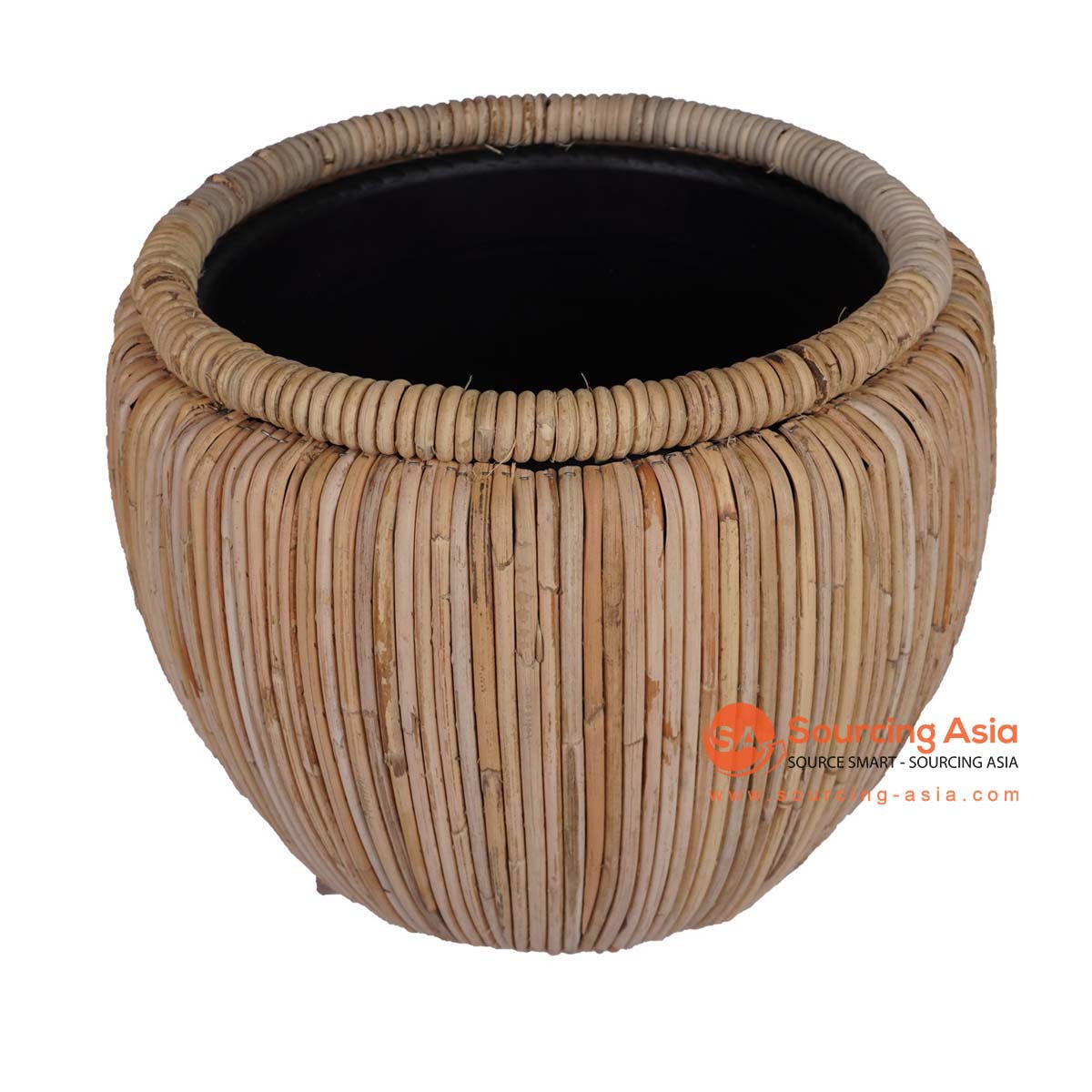 HBSC333 NATURAL RATTAN DECORATIVE ROUND BASKET