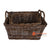 HBSC334 SET OF TWO BROWN RATTAN RECTANGULAR BASKETS WITH HANDLE