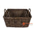 HBSC336 SET OF THREE NATURAL RATTAN RECTANGULAR BASKETS WITH HANDLE