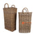 HBSC337 SET OF TWO NATURAL RATTAN TALL BASKETS WITH HANDLE