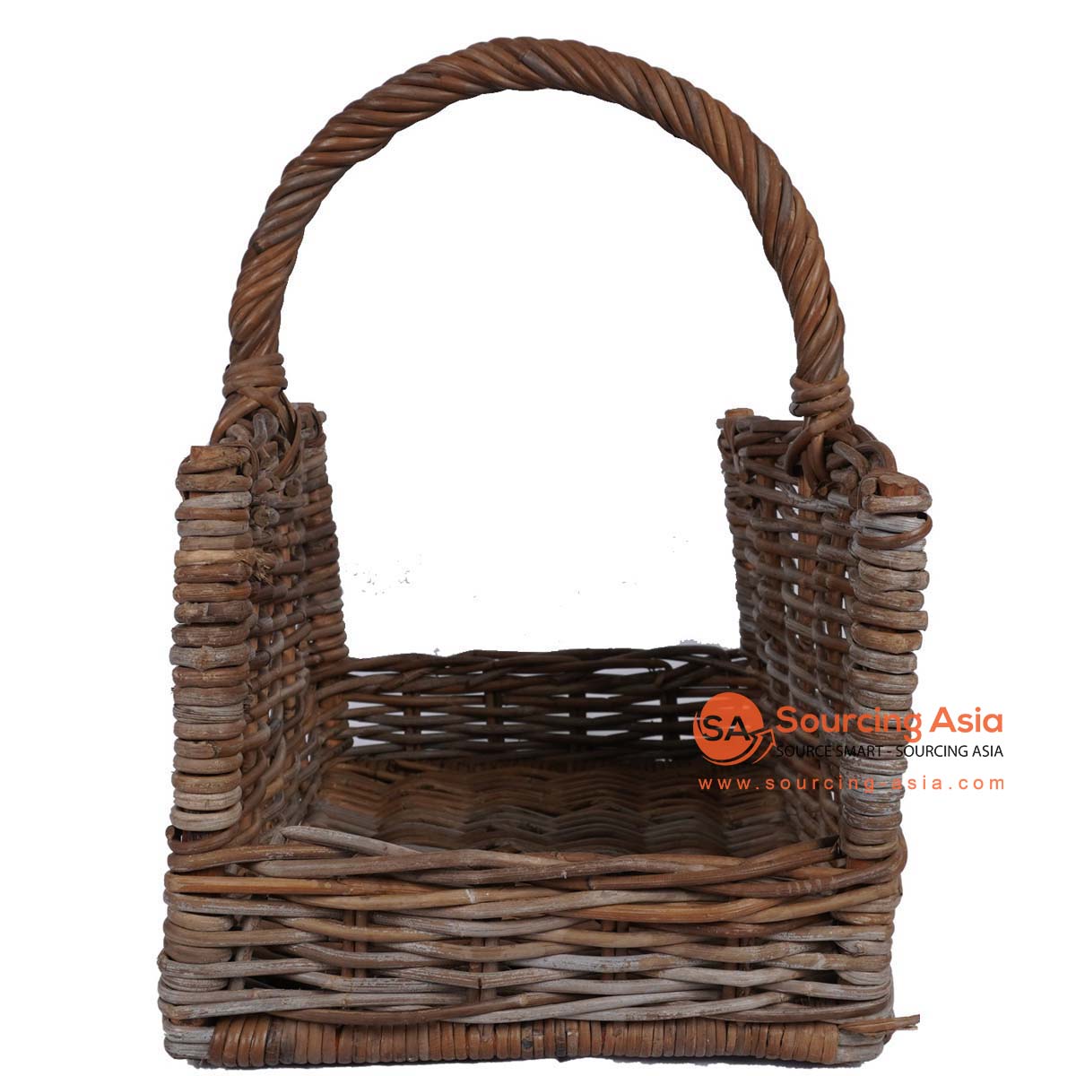 HBSC344 NATURAL RATTAN DECORATIVE MAGAZINE HOLDER BASKET WITH HANDLE