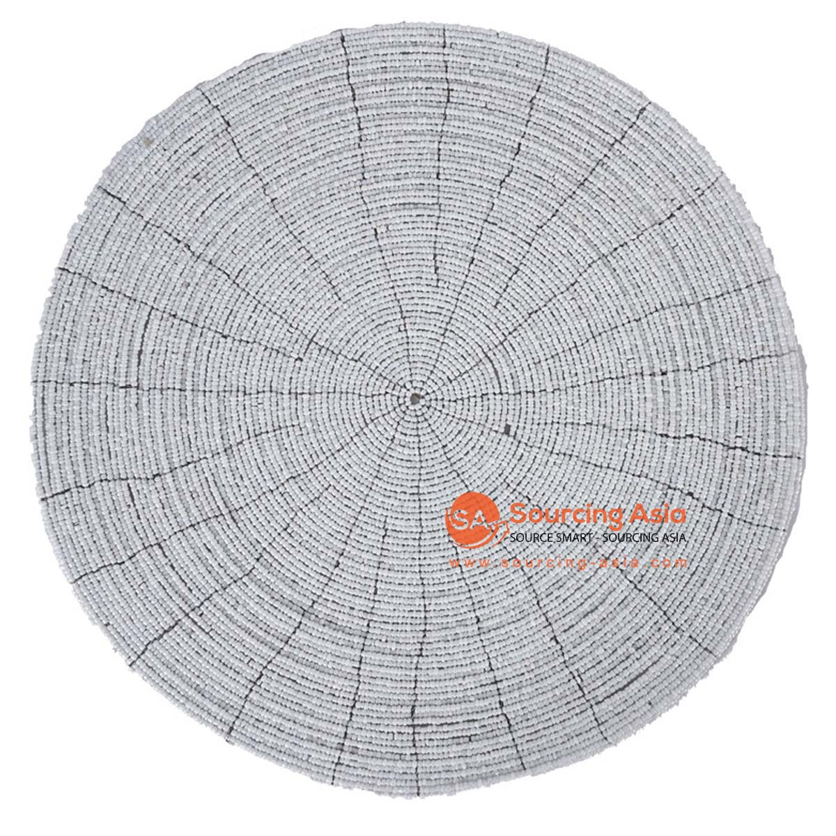 HBSC583-2 WHITE BEADS ROUND PLACEMAT