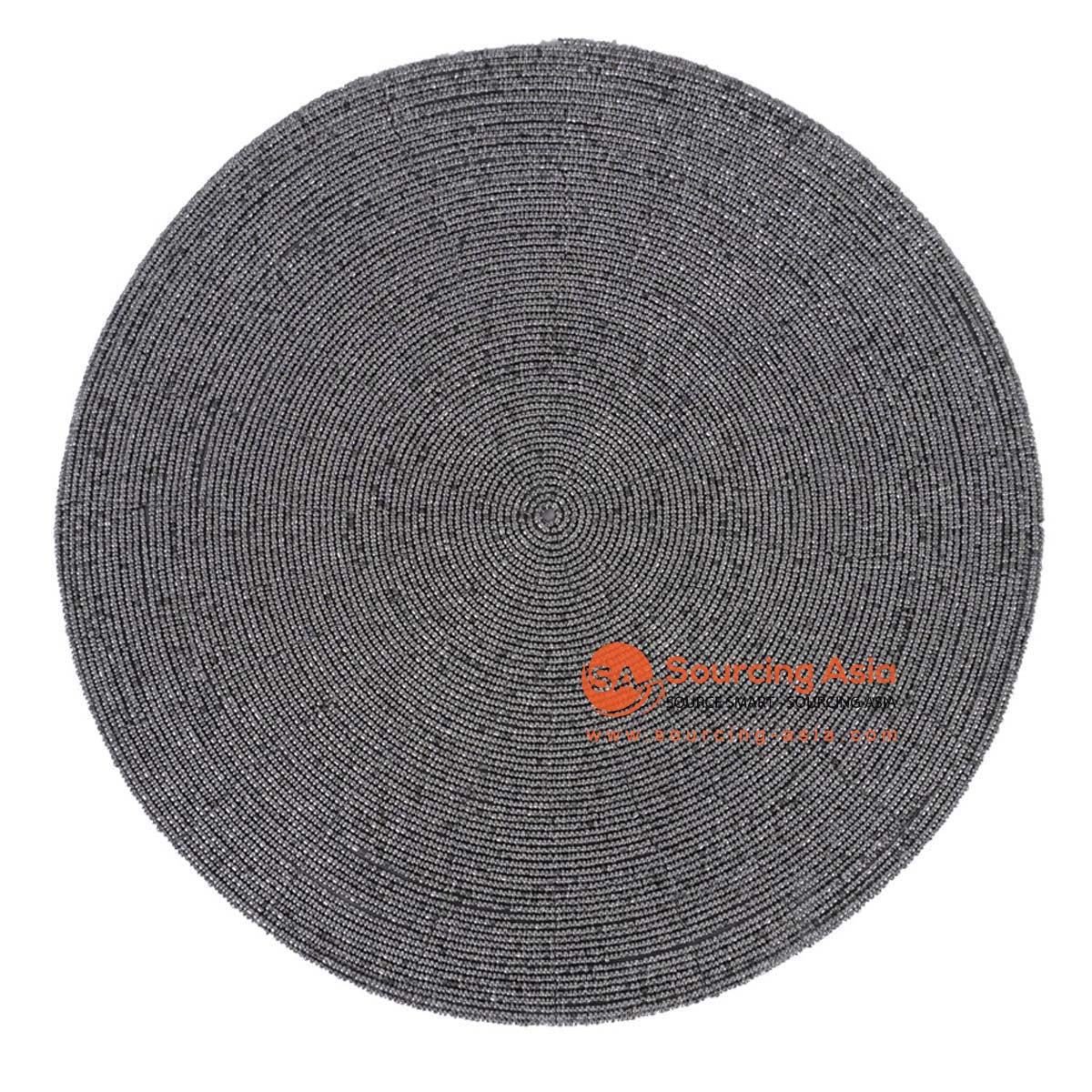 HBSC584-2 GREY BEADS ROUND PLACEMAT