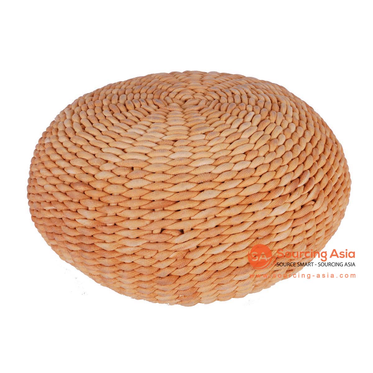 HBSC593 NATURAL WATER HYACINTH ROUND FOOT POUFFE