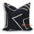HIP005 BLACK FABRIC PRINTED SQUARE CUSHION WITH WHITE EMBROIDERY (PRICE WITHOUT INNER)