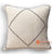 HIP006-1 WHITE FABRIC HAND-STITCHED SQUARE CUSHION WITH BLACK DIAMOND EMBROIDERY (PRICE WITHOUT INNER)