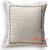 HIP006 WHITE FABRIC HAND-STITCHED SQUARE CUSHION WITH BLACK EMBROIDERY (PRICE WITHOUT INNER)