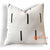 HIP016 WHITE FABRIC SCREEN PRINTED SQUARE CUSHION WITH BLACK LINES (PRICE WITHOUT INNER)