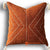 HIP019 RUST TUMANGGAL FABRIC HAND-STITCHED SQUARE CUSHION WITH EMBROIDERY AND WHITE TASSELS (PRICE WITHOUT INNER)