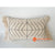 HIP020-1 RECTANGULAR BEIGE COTTON COVER CUSHION WITH BLACK HANDSTICHED FRINGE AND HIDDEN ZIP CLOSURE (PRICE WITHOUT INNER)