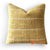 HIP021 YELLOW TUMANGGAL FABRIC HAND-STITCHED SQUARE CUSHION WITH EMBROIDERY (PRICE WITHOUT INNER)