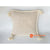 HIP049 SAND (NATURAL) COTTON CUSHION WITH TASSELS AND HIDDEN ZIP BACK CLOSURE (WITH INSERT: POLY FILL)