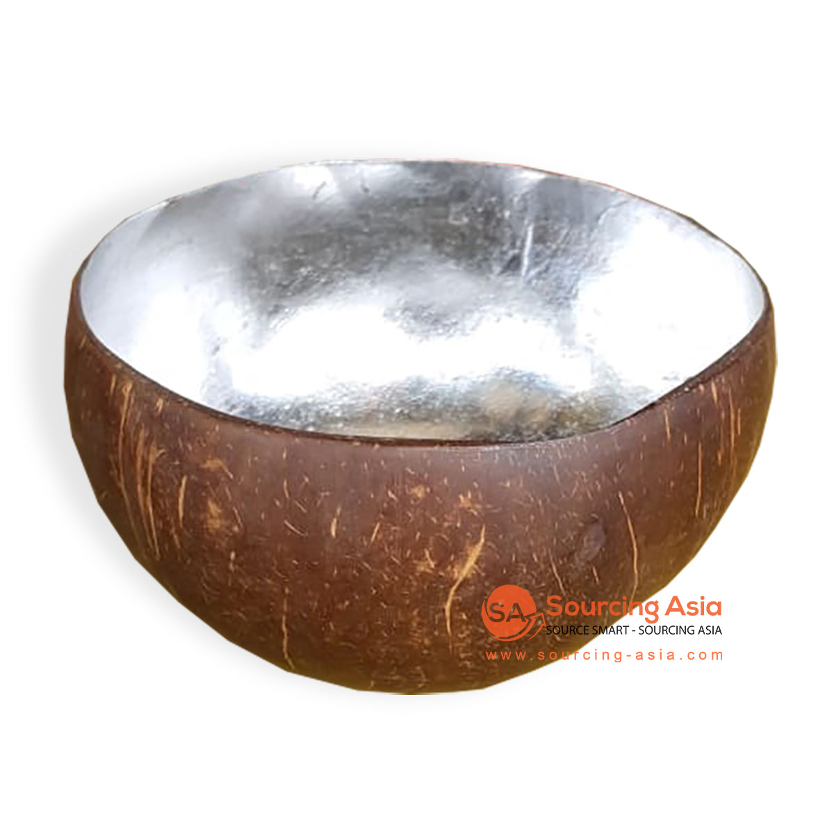 IDA002-2 NATURAL COCONUT BOWL WITH SILVER INSIDE