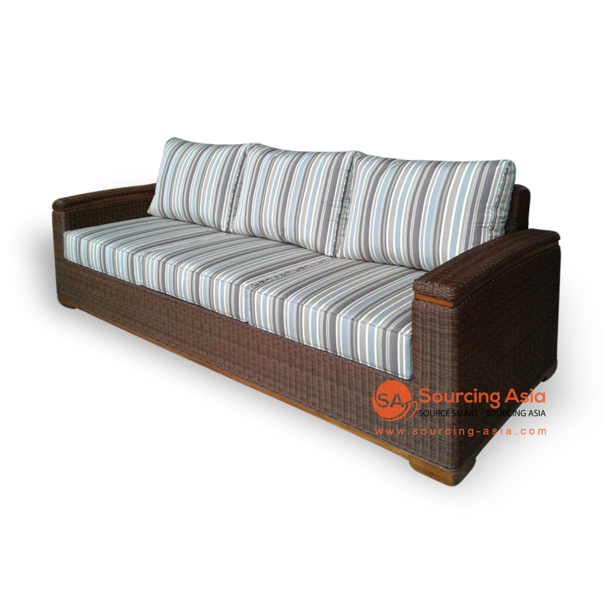 IDR005 BROWN SYNTHETIC RATTAN SINGLE SEAT SOFA (PRICE WITHOUT CUSHION)