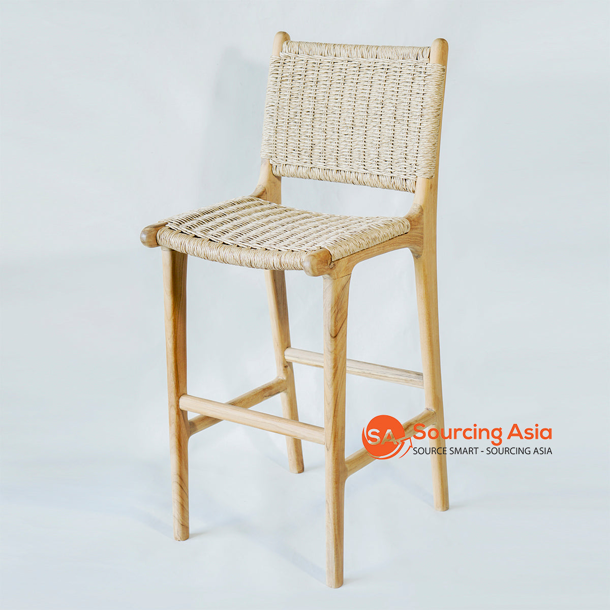 IJF001-65 TROPICAL STOOL WITH BACK 65CM TO SEAT WITH VERO WEAVE