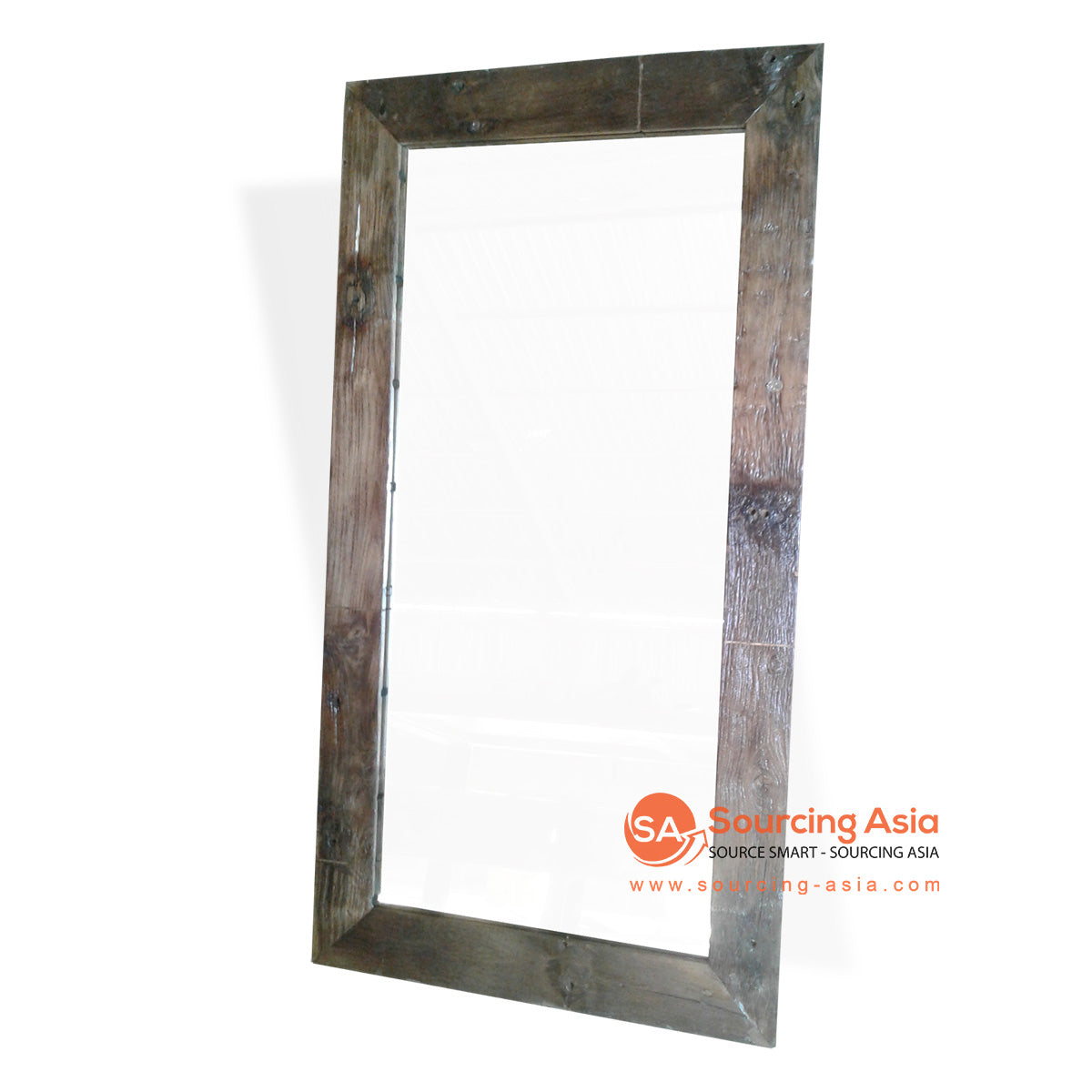 INDI018 NATURAL RECYCLED WOOD RUSTIC MIRROR