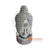 ISUL124-1 SILVER WOODEN BUDDHA HEAD DECORATION