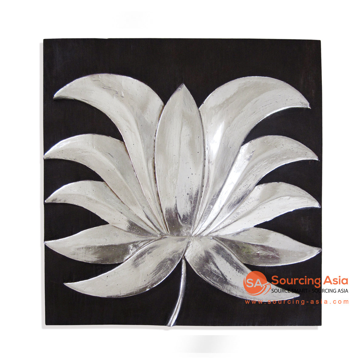 ISUL134-35S SILVER WOODEN LOTUS LEAF PANEL