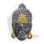 ISUL135BLK BLACK AND SILVER WOODEN BUDDHA HEAD DECORATION