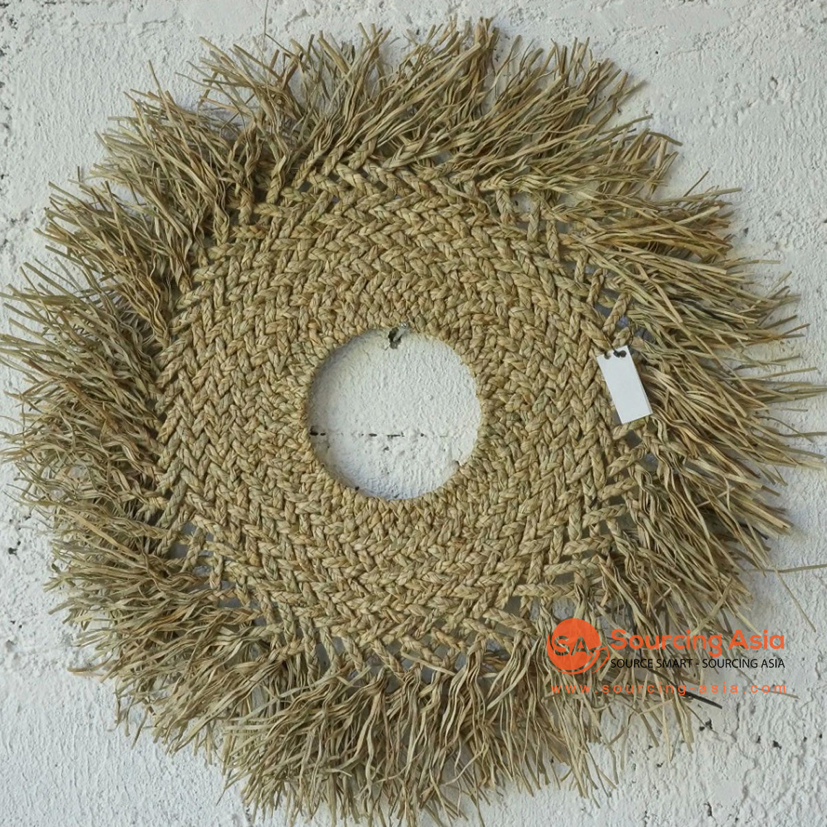 KHLV092 NATURAL WOVEN MENDONG WALL DECORATION WITH FRINGE