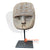 KNT039-2 NATURAL WOODEN TRIBAL MASK ON STAND DECORATION WITH WHITE LINING
