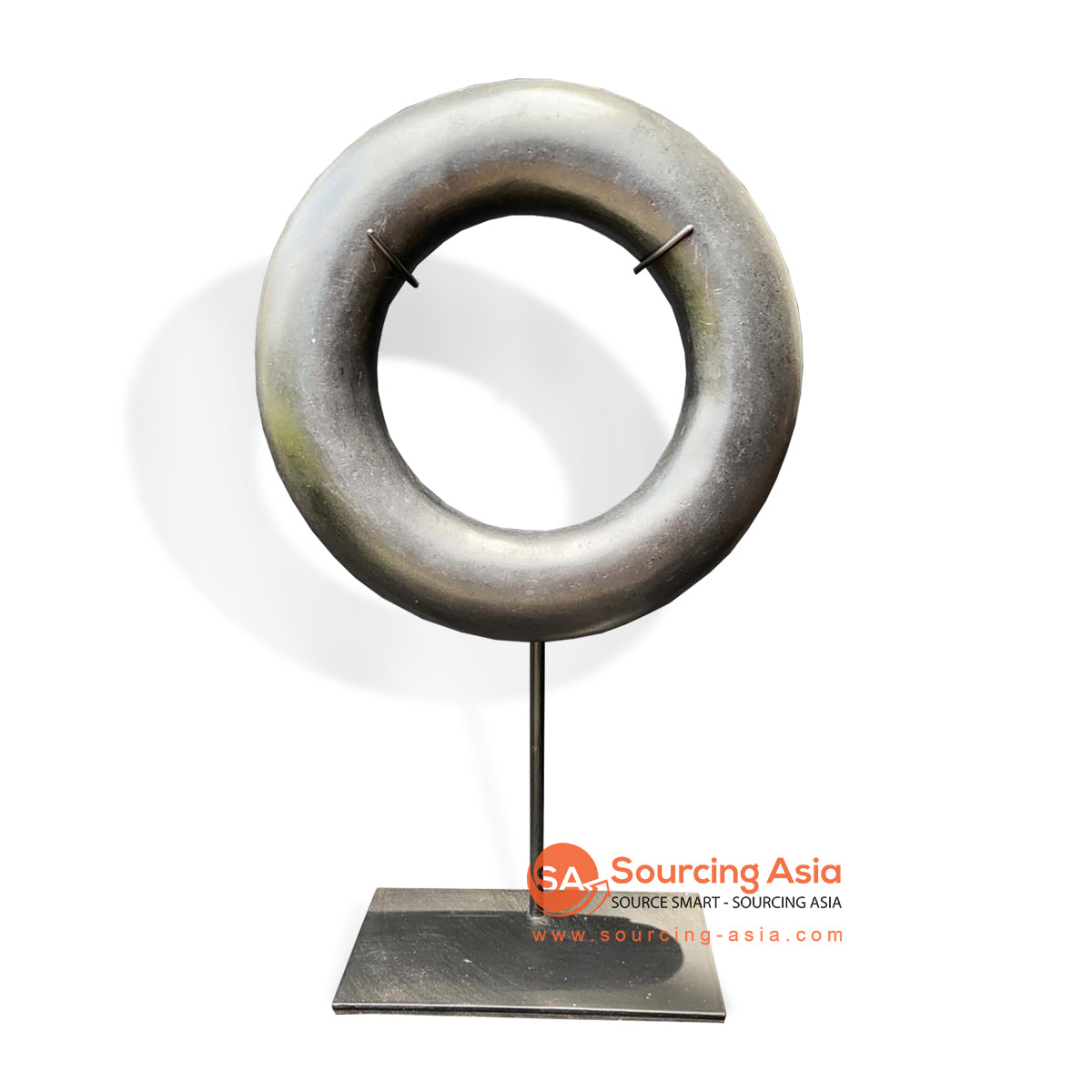 KNT045 STONE ROUND DISC ON STAND DECORATION