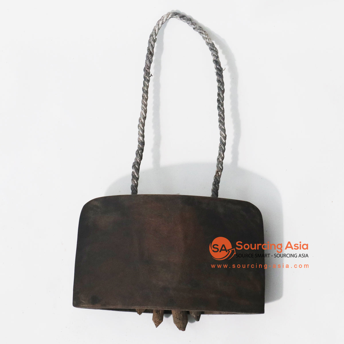 KNT077 ANTIQUE WOODEN COW BELL WALL DECORATION