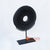 KNTC023 BLACK STONE PAPUAN STYLE DISC ON STAND DECORATION