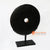 KNTC029 BLACK STONE DISC ON STAND DECORATION