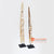 KNTC084 SET OF TWO PILED UP WHITE SHELL AND ANTIQUE MARLIN TOOTH PAPUAN STYLE ON STAND DECORATIONS