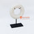 KNTC116 WHITE STONE ROUND DISC ON STAND DECORATION