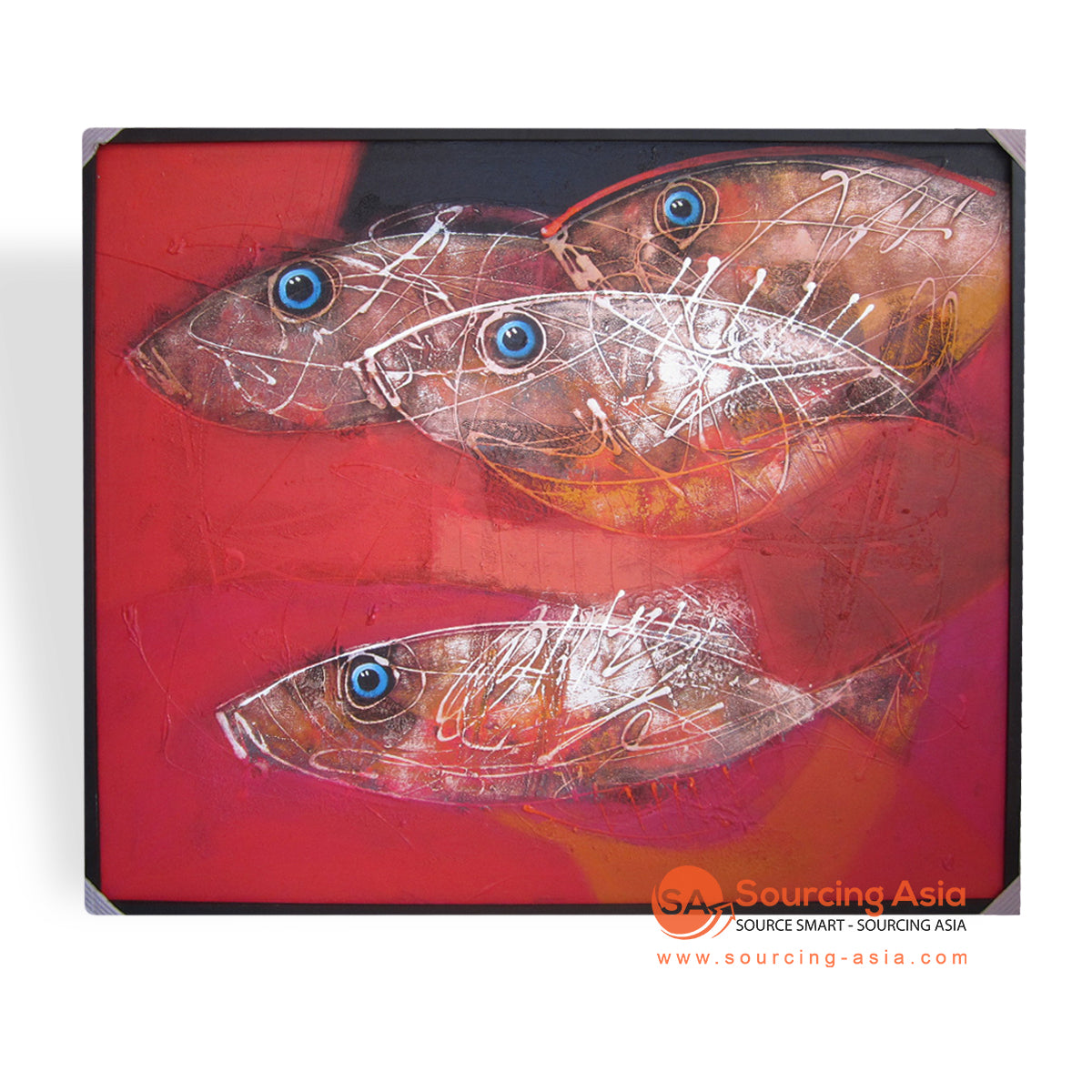 KRS500 ABSTRACT RED FISHES PAINTING