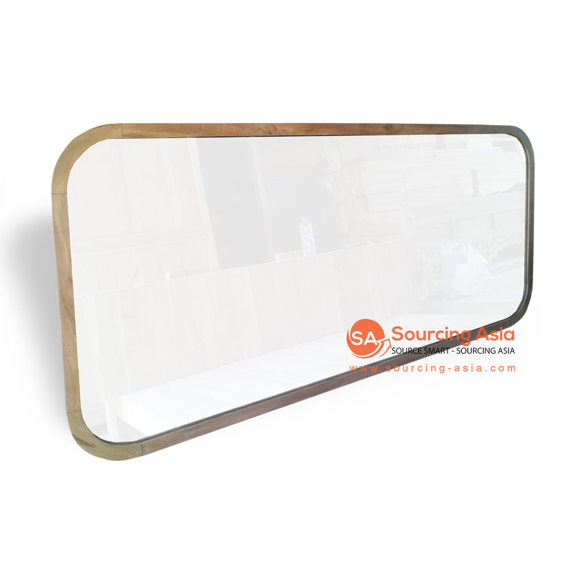 KYT-LLA085-175 NATURAL TEAK WOOD SINGLE SQUARE FRAME MIRROR