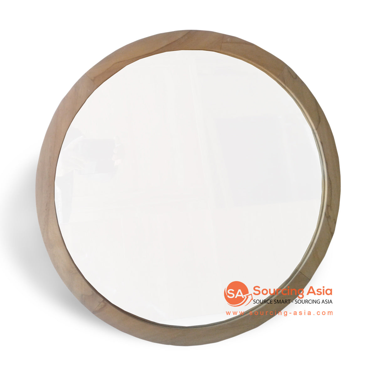 KYT-LLA086 NATURAL TEAK WOOD SINGLE ROUND FRAME MIRROR