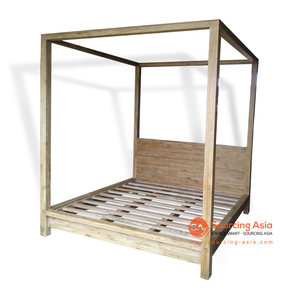 KYT90030 NATURAL RECYCLED TEAK WOOD FOUR POSTERS KING BED