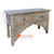 LAC078 WHITE WASH TEAK WOOD TWO DRAWERS CARVED CONSOLE TABLE